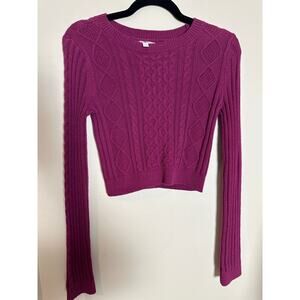 Women’s Sweater Cropped Fit Plum Size XS